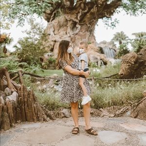 Leaped print sun dress